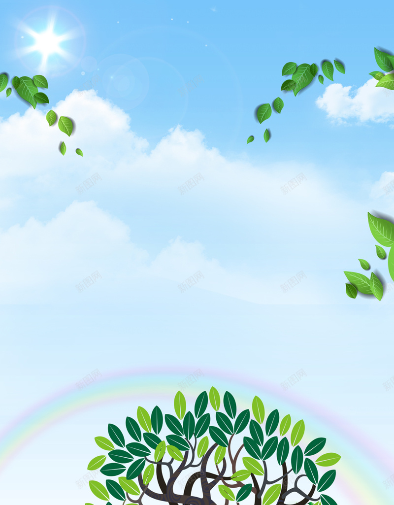 绿色清新自然插画PSD分层H5背景psd设计背景_新图网 https://ixintu.com PSD分层 插画 树 植树节 植树节H5背景 植树节背景素材 清新 简约 绿色 自然