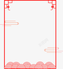 红色中国结边框素材