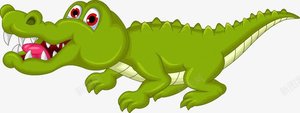 手绘绿色鳄鱼图案png免抠素材_新图网 https://ixintu.com 图案 手绘 绿色 鳄鱼