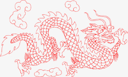 龙形图腾中国古风龙图腾元素红色高清图片