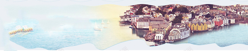 海边背景jpg设计背景_新图网 https://ixintu.com 海边 蓝色 房子 建筑 城市 帆船 海报banner 摄影 风景