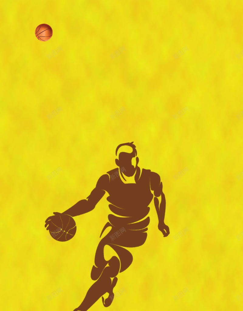 黄色简约篮球海报背景psd设计背景_新图网 https://ixintu.com 剪影 比赛 海报 简约 篮球 篮球赛 素材 背景 设计 运动 黄色