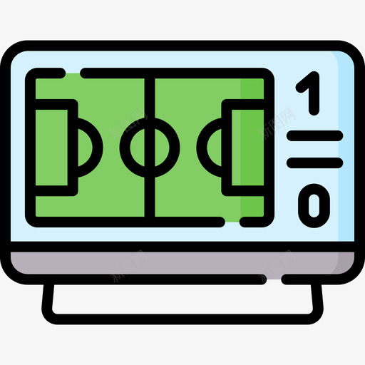 足球电视38线性颜色图标svg_新图网 https://ixintu.com 电视 线性 足球 颜色