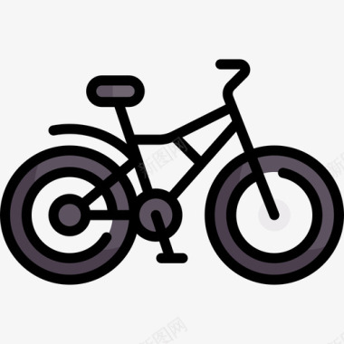 自行车冒险59线性颜色图标图标