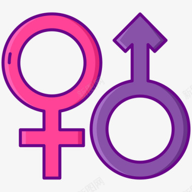 性别约会应用程序10线性颜色图标图标