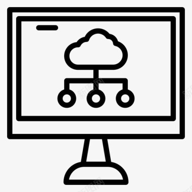 云计算互联网营销3线性图标图标