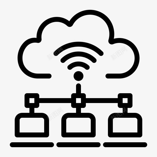 wifi云数据访问数据云图标svg_新图网 https://ixintu.com wifi 云计算 数据 服务器 网络 访问 连接