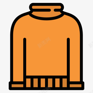 毛衣女式时尚4线性颜色图标图标