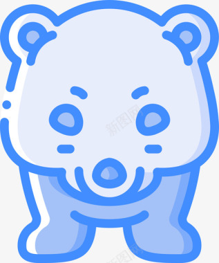 熊冬季时间4蓝色图标图标