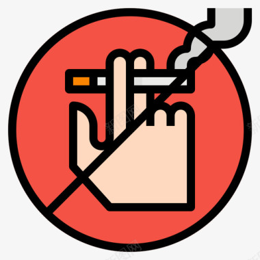 禁止吸烟131机场直线颜色图标图标