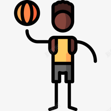 篮球运动员活跃的生活方式43线性颜色图标图标