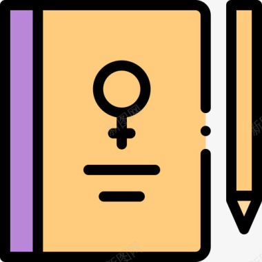 日记妇女节37线性颜色图标图标