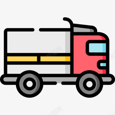 送货车运输166线性颜色图标图标
