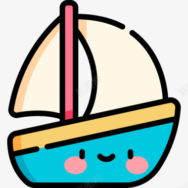 帆船假日62线性颜色图标图标