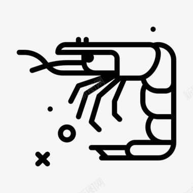对虾甲壳纲直系图标图标