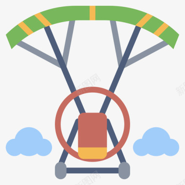 动力降落伞运输172扁平图标图标