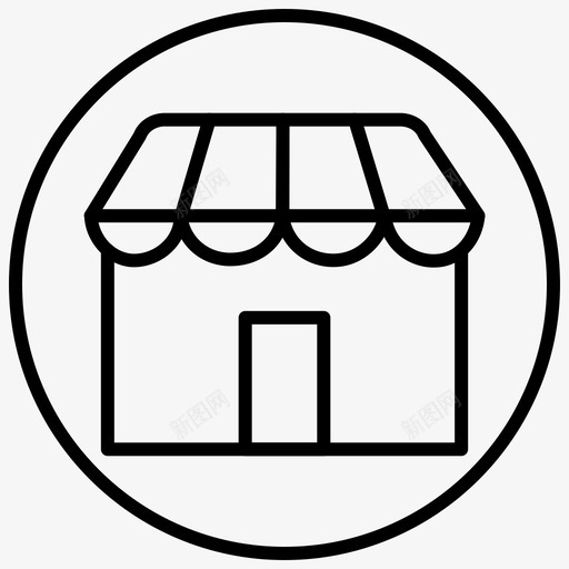 购物中心商店购物和电子商务2线图标svg_新图网 https://ixintu.com 商店 电子商务 购物 购物中心