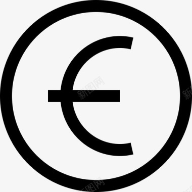 欧元业务390欧元直线型图标图标