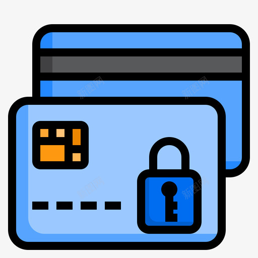 信用卡网络安全32线性彩色图标svg_新图网 https://ixintu.com 信用卡 彩色 线性 网络安全