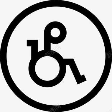 残疾人标志残疾人7直线图标图标
