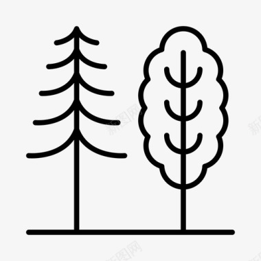 树木植物学环境图标图标