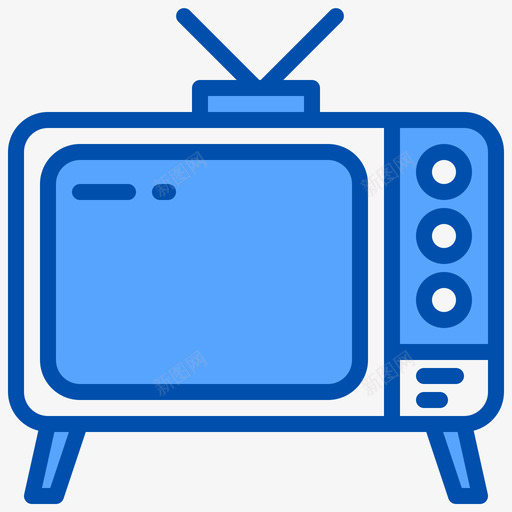 电视家用设备16蓝色图标svg_新图网 https://ixintu.com 家用 电视 蓝色 设备