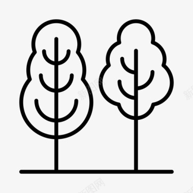 树木植物学环境图标图标
