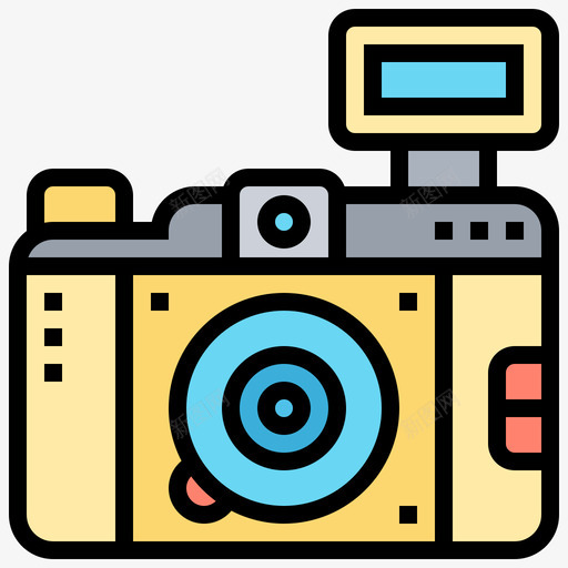 相机摄影117线性彩色图标svg_新图网 https://ixintu.com 彩色 摄影 相机 线性