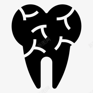 牙齿人体解剖学3填充图标图标
