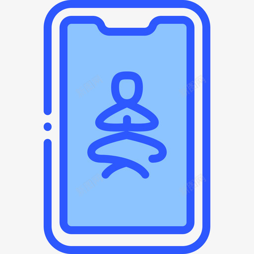 智能手机瑜伽17蓝色图标svg_新图网 https://ixintu.com 手机 智能 瑜伽 蓝色