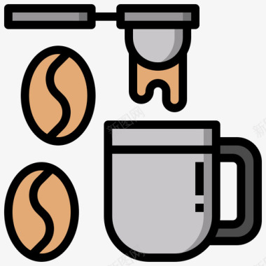 咖啡早上4点原色图标图标
