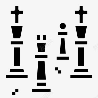国际象棋头像棋盘游戏图标图标