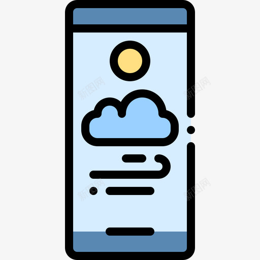 智能手机天气239线性颜色图标svg_新图网 https://ixintu.com 天气 手机 智能 线性 颜色
