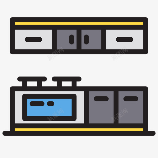 厨房家用设备15线性颜色图标svg_新图网 https://ixintu.com 厨房 家用 线性 设备 颜色