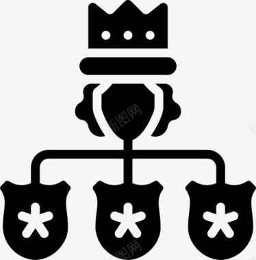 等级结构君主制2填充图标图标