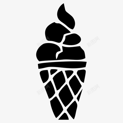 冰淇淋筒酷甜图标svg_新图网 https://ixintu.com 冰淇淋 图标 字形 食物
