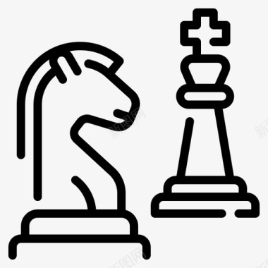 国际象棋运动162直线图标图标
