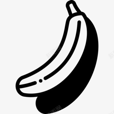香蕉水果17填充图标图标