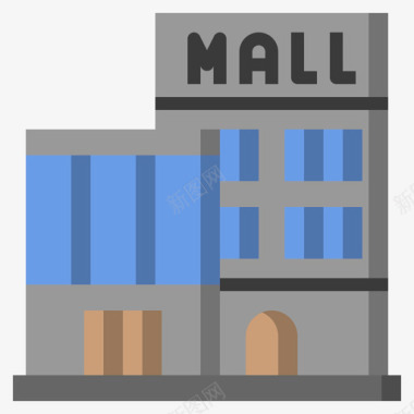 购物中心建筑系列4公寓图标图标