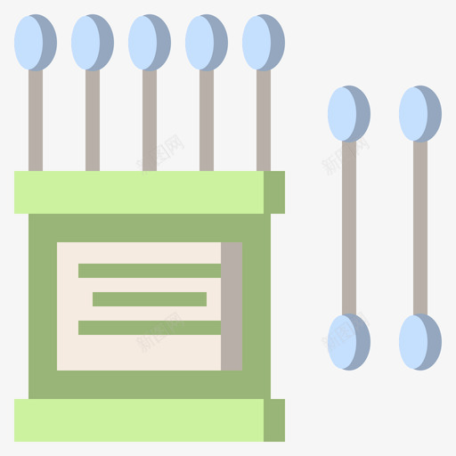 棉签卫生27扁平图标svg_新图网 https://ixintu.com 卫生 扁平 棉签
