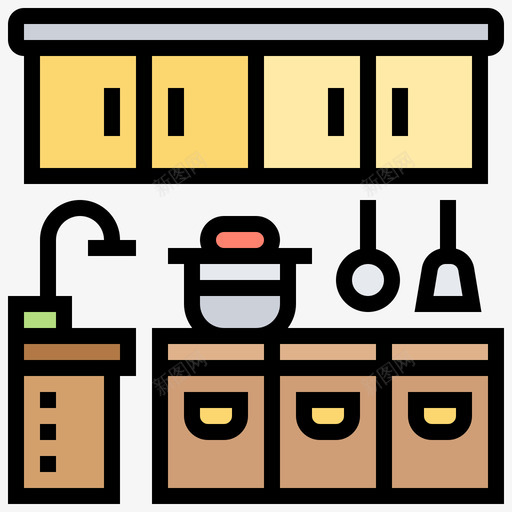 厨房餐厅115线性颜色图标svg_新图网 https://ixintu.com 厨房 线性 颜色 餐厅