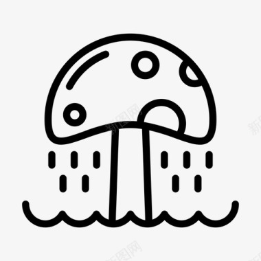 蘑菇淋浴水上乐园4直线型图标图标