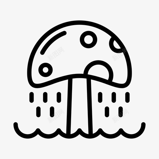 蘑菇淋浴水上乐园4直线型图标svg_新图网 https://ixintu.com 水上乐园 淋浴 直线 线型 蘑菇