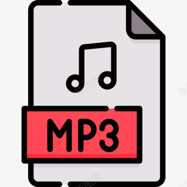 Mp3音频和视频27线性颜色图标图标