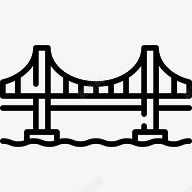 桥梁工程74直线图标图标