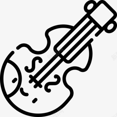 小提琴音乐160线性图标图标