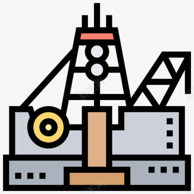 石油钻机石油工业14线性颜色图标图标