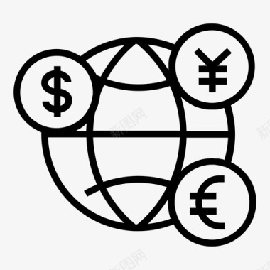 国际货币兑换全局图标图标