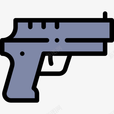 枪防护安全18线性颜色图标图标