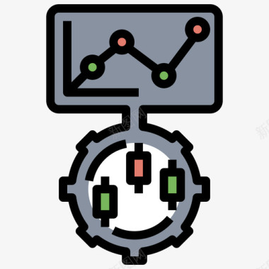 商业股票投资4线性颜色图标图标